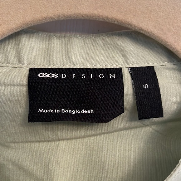 Asos Design skinny shirt in sage green- size S - Picture 2 of 5